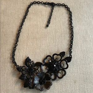 Black Floral Necklace